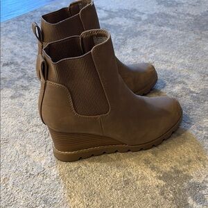 Brown Wedge Ankle Boots